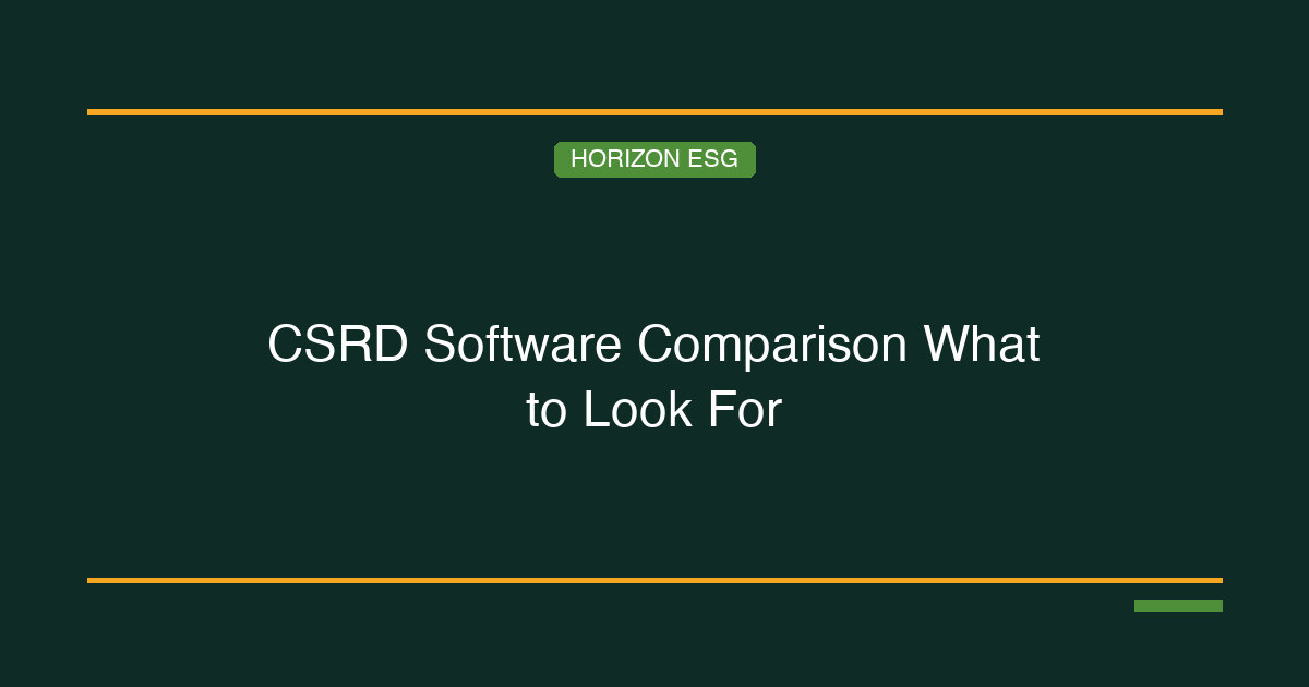 CSRD Software Comparison: What to Look For